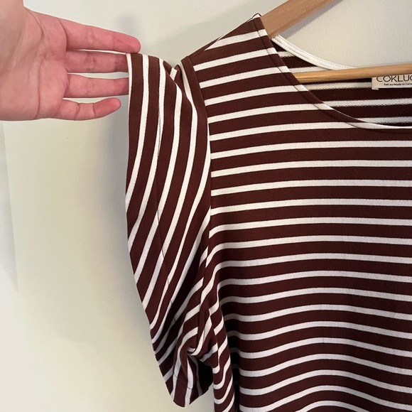 Cokluch Anemone Ruffle Sleeve Striped Top - Picture 3 of 5